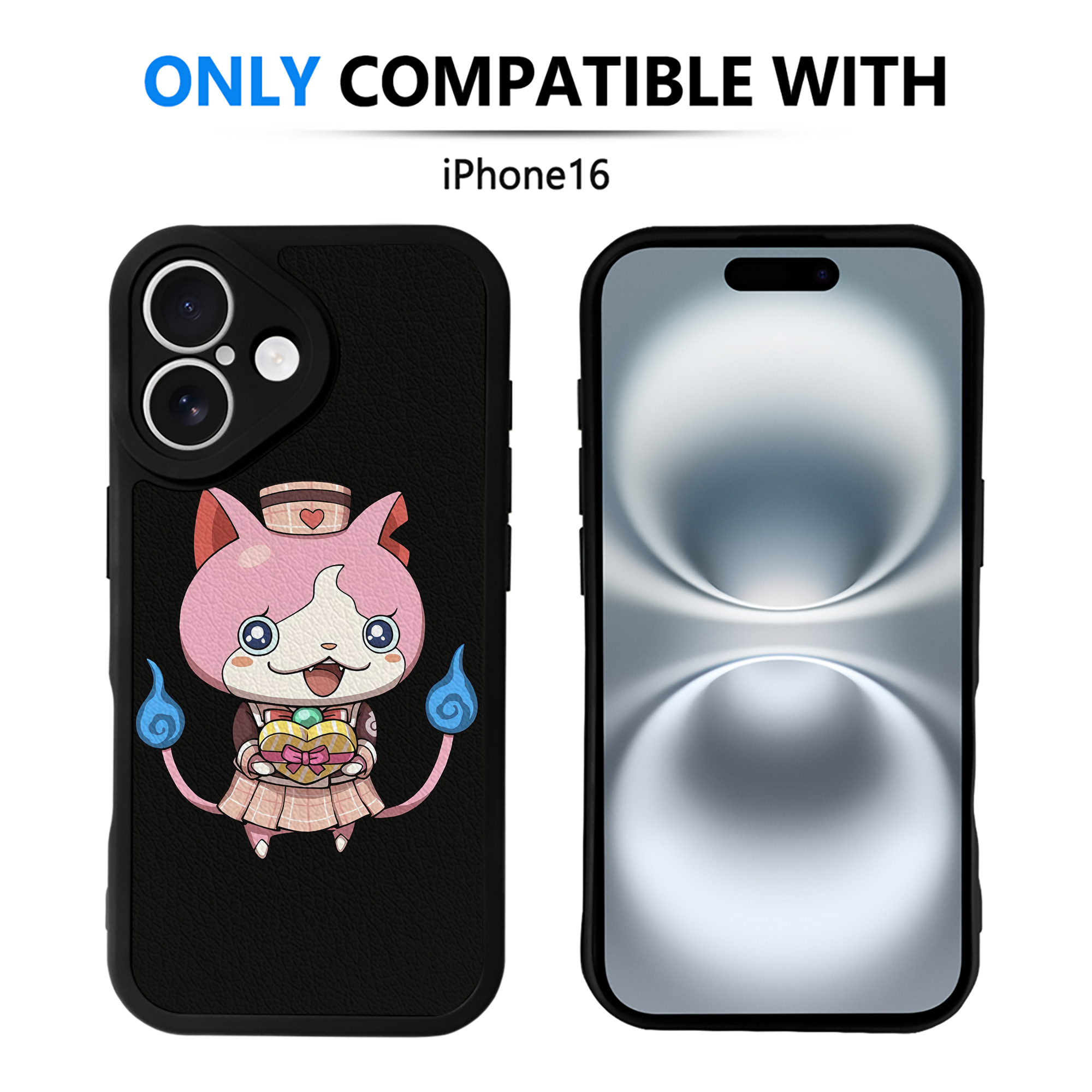（画像用） 妖怪ウォッチ Yo-kai Watch 【iPhone 16シリーズ対応】シリコンスマホケース（レザー調） 材質：シリコン